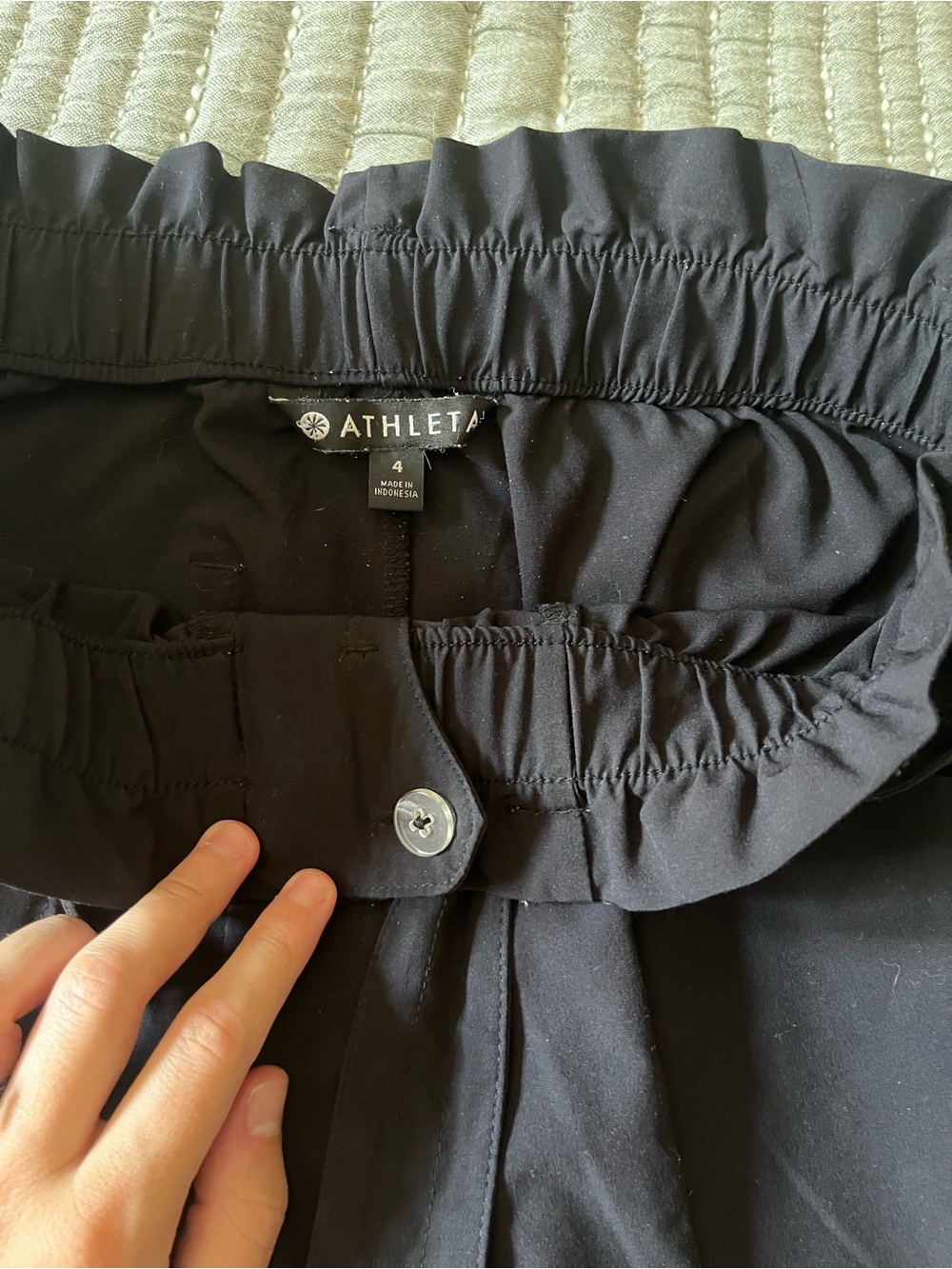 Athleta Black Pull-On Skirt with Button Detail